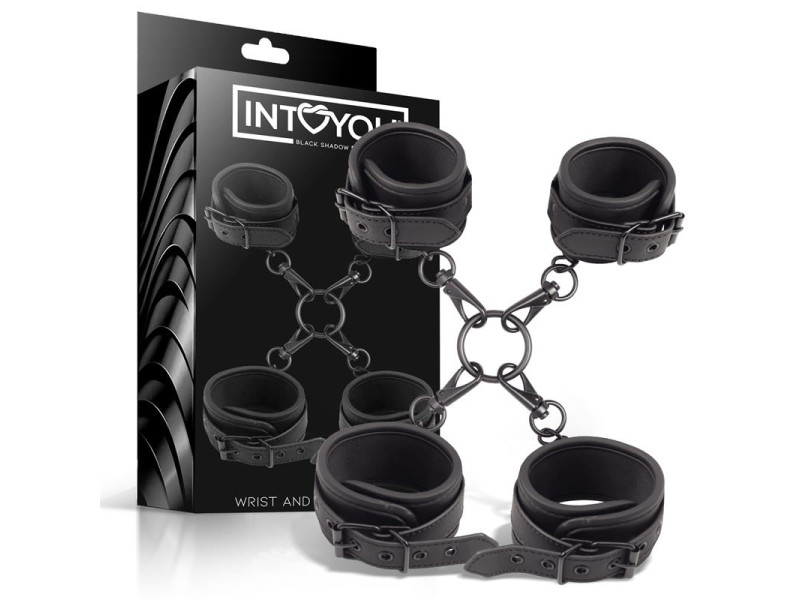 Set de Esposas para Tobillos y Munecas Cuero Vegano