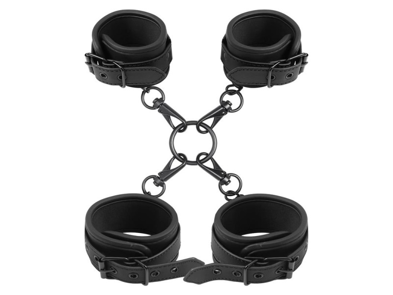 Set de Esposas para Tobillos y Munecas Cuero Vegano
