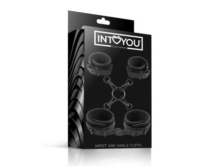 Set de Esposas para Tobillos y Munecas Cuero Vegano