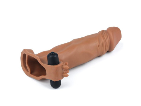 Funda para el Pene con vibracion Add 2 Pleasure X Tender Marron