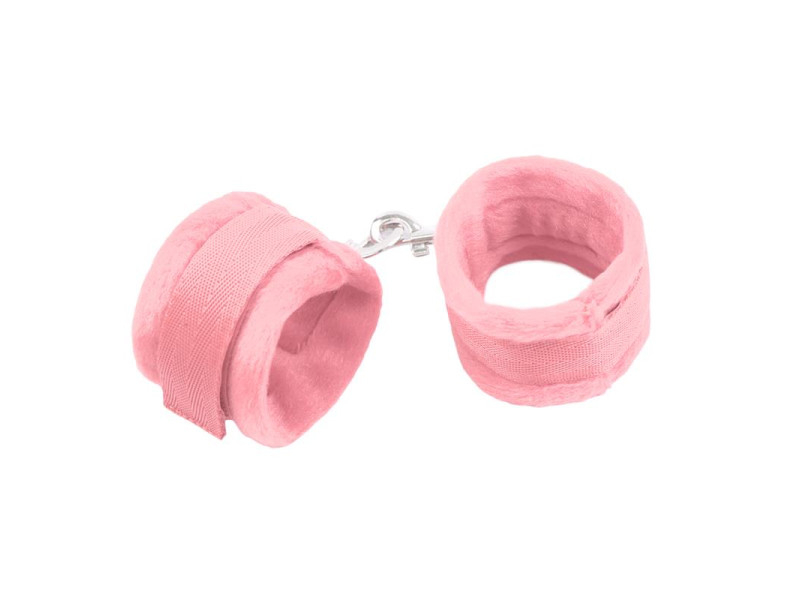 Esposas de Tela con Velcro para Munecas con Pelo Largo Rosa