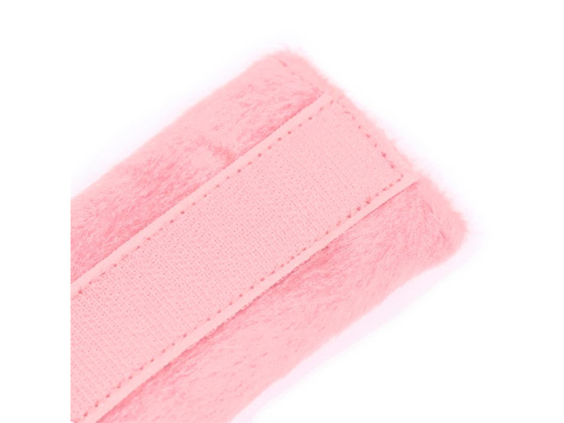 Esposas de Tela con Velcro para Munecas con Pelo Largo Rosa