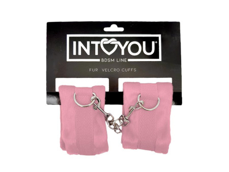 Esposas de Tela con Velcro para Munecas con Pelo Largo Rosa