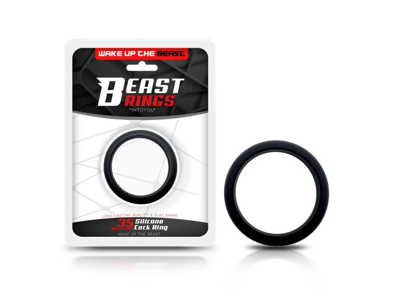 Anillo para el Pene Forma Plana Silicona Solida 35 cm Negro