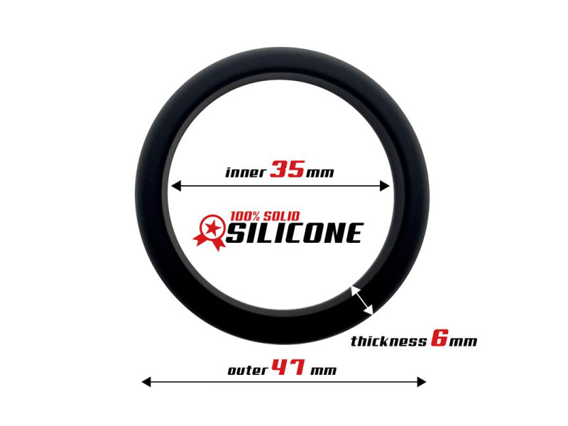 Anillo para el Pene Forma Plana Silicona Solida 35 cm Negro