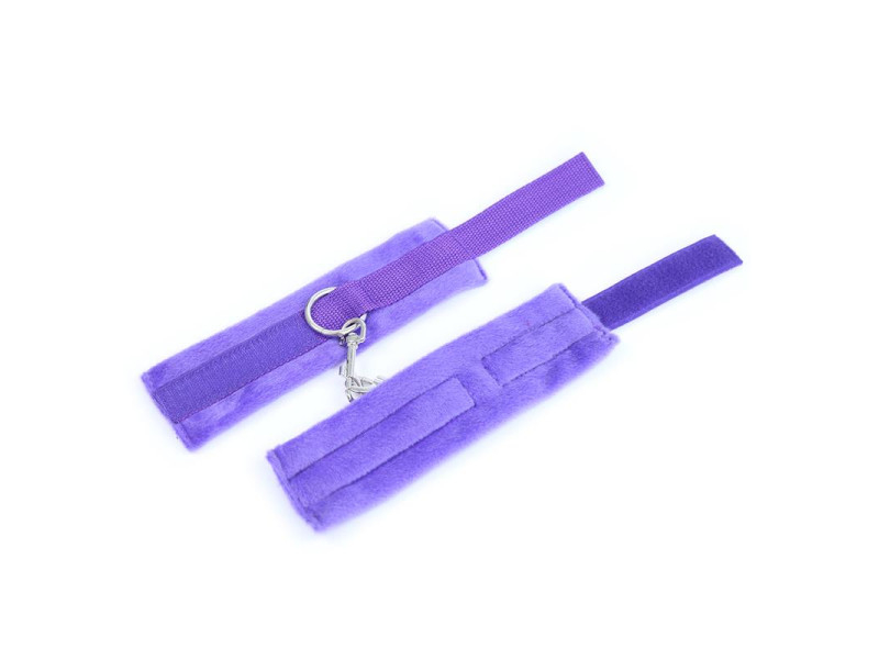 Esposas de Tela con Velcro para Munecas con Pelo Largo Pupura