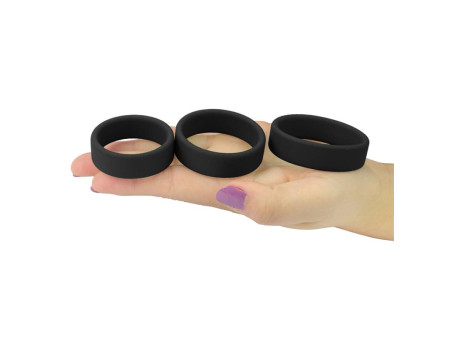 Pack de 3 Anillos para el Pene Power Ring Negro