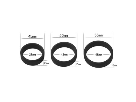 Pack de 3 Anillos para el Pene Power Ring Negro