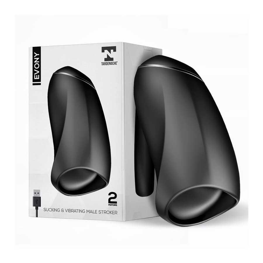 Evony Masturbador Masculino Sexo Oral Succion y Vibracion 2 Motores USB Silicona