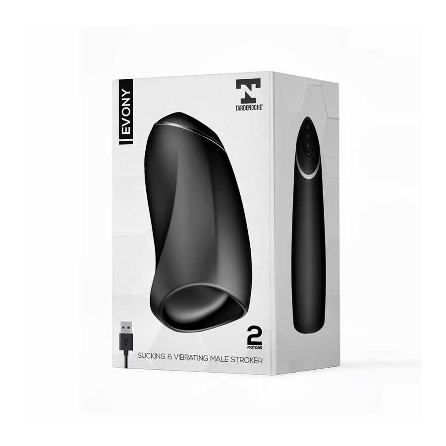 Evony Masturbador Masculino Sexo Oral Succion y Vibracion 2 Motores USB Silicona