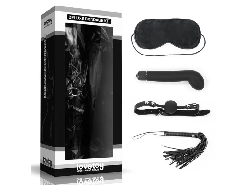 Kit Bondage Deluxe con Vibrador Negro