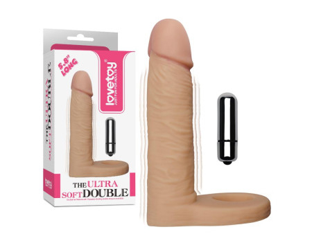 Dildo The Ultra Soft Double con Vibracion 58 Natural