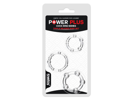 Pack de 3 Anillos para el Pene Power Plus Triple Transparentes