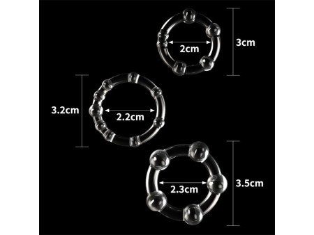 Pack de 3 Anillos para el Pene Power Plus Triple Transparentes