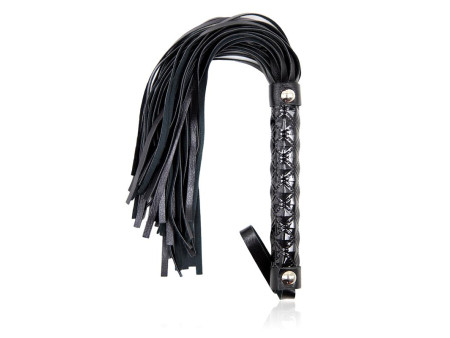 Flogger Patron de Diamante y Mango de Metal 39 cm Negro