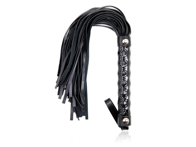 Flogger Patron de Diamante y Mango de Metal 39 cm Negro