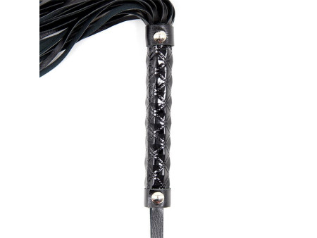 Flogger Patron de Diamante y Mango de Metal 39 cm Negro