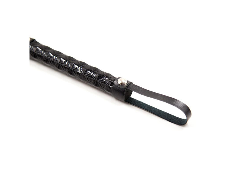 Flogger Patron de Diamante y Mango de Metal 39 cm Negro