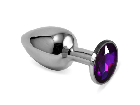 Plug Anal Plateado Rosebud Classic con Joya Purpura Talla S Plug Anal Plateado Rosebud Classic con Joya Purpura Talla S