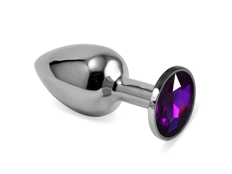 Plug Anal Plateado Rosebud Classic con Joya Purpura Talla S Plug Anal Plateado Rosebud Classic con Joya Purpura Talla S