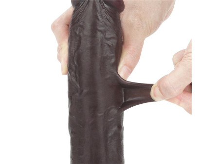 Dildo con Piel Retractil 9 Negro Dildo con Piel Retractil 9 Negro