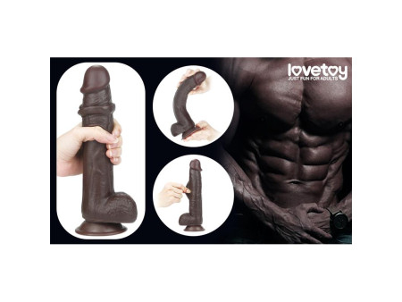 Dildo con Piel Retractil 9 Negro Dildo con Piel Retractil 9 Negro