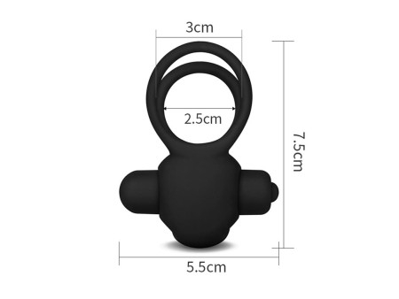 Anillo Vibrador Doble Power Clit Duo Negro