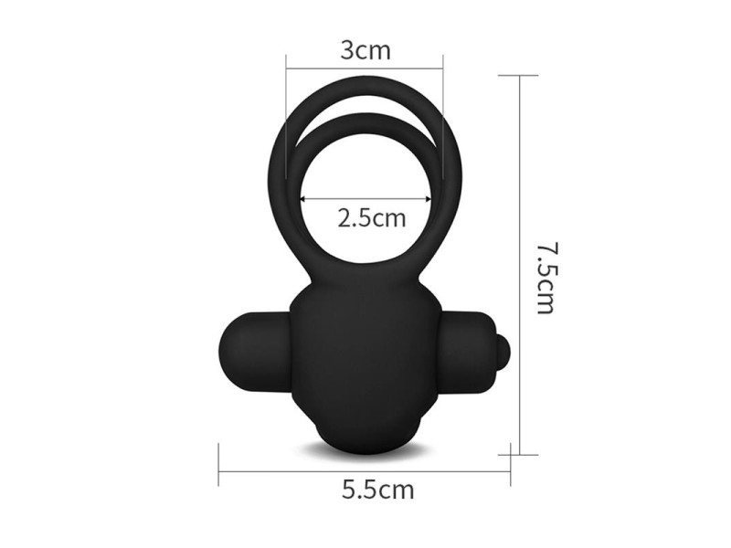 Anillo Vibrador Doble Power Clit Duo Negro