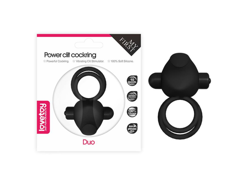 Anillo Vibrador Doble Power Clit Duo Negro