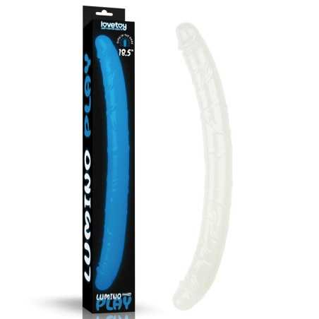 Dildo Doble Lumino Luz Azul 185