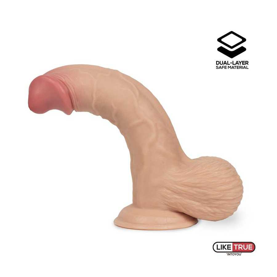 Fentok Dildo Realista Testiculos Completos Dual Layer Retractil 75