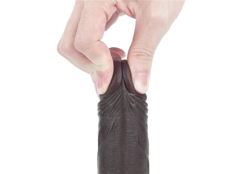 Dildo con Piel Retractil 7 Negro