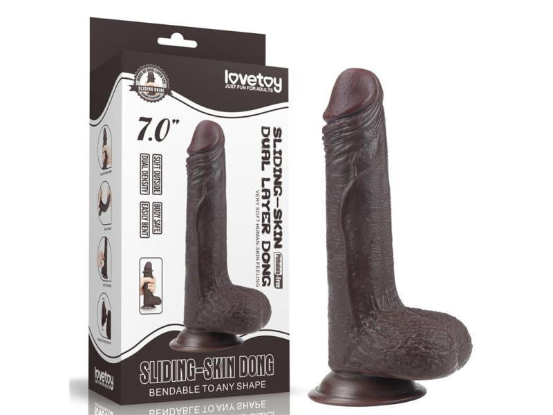 Dildo con Piel Retractil 7 Negro