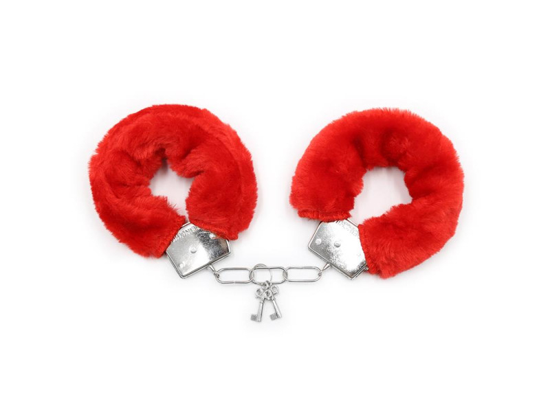 Esposas de Metal para Munecas con Pelo Rojo Esposas de Metal para Munecas con Pelo Rojo