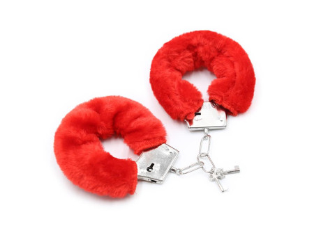 Esposas de Metal para Munecas con Pelo Rojo Esposas de Metal para Munecas con Pelo Rojo