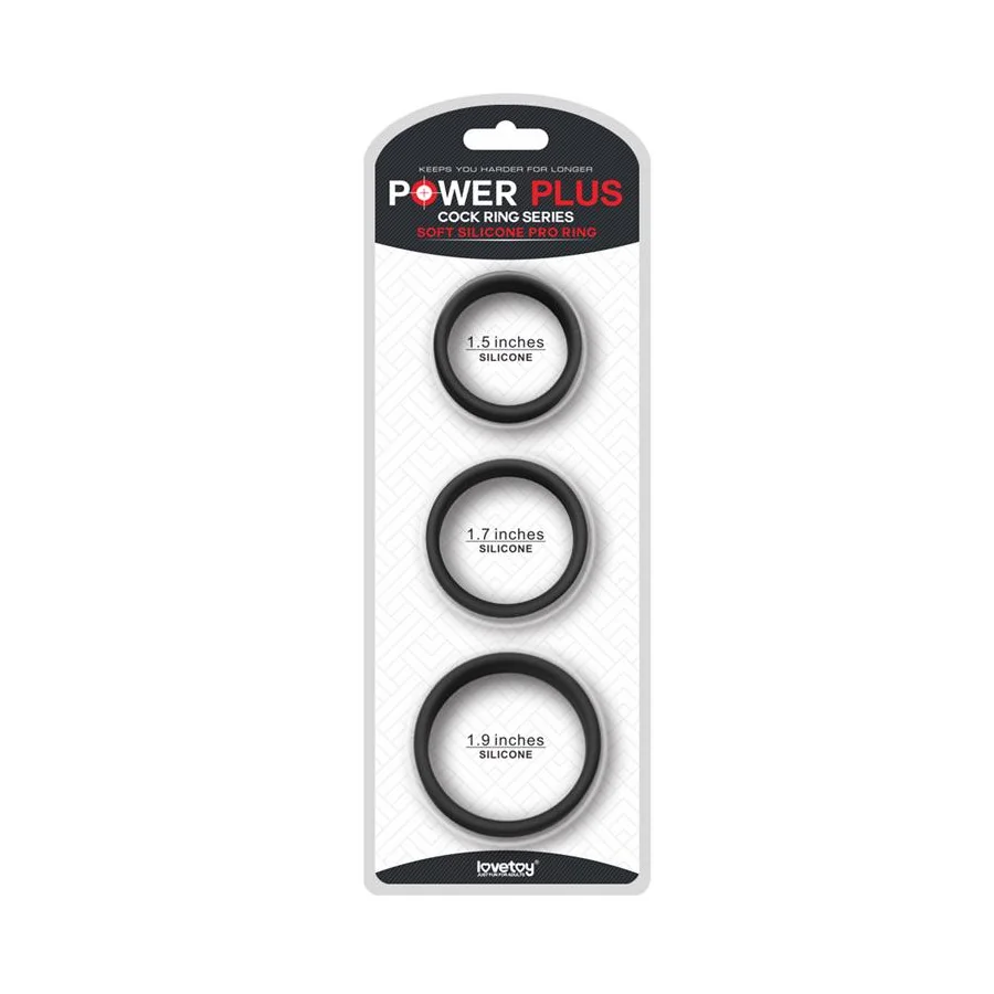 Pack de 3 Anillos para el Pene Power Ring Negro