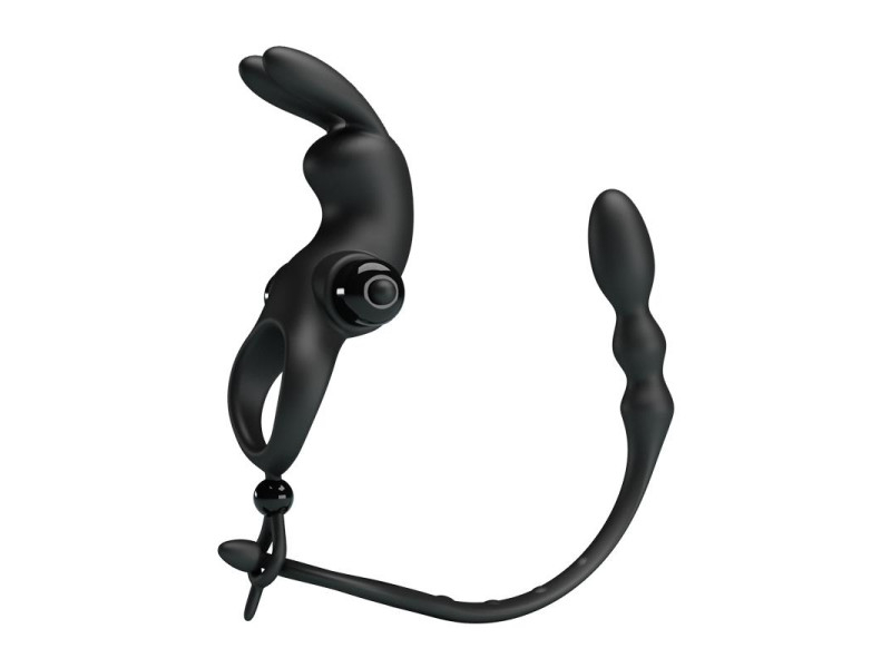 Anillo Vibrador con Cadena Anal Desmontable