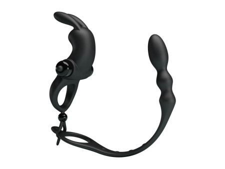 Anillo Vibrador con Cadena Anal Desmontable