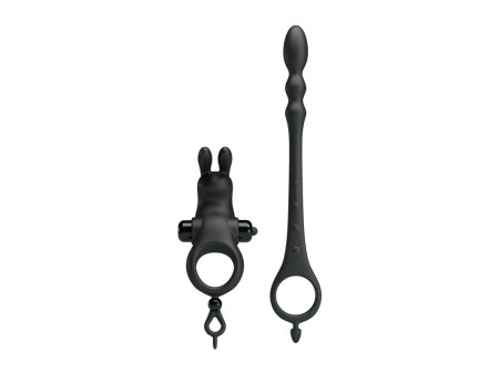 Anillo Vibrador con Cadena Anal Desmontable