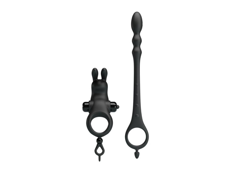 Anillo Vibrador con Cadena Anal Desmontable