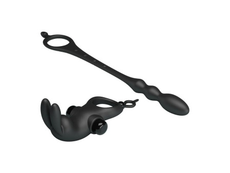 Anillo Vibrador con Cadena Anal Desmontable