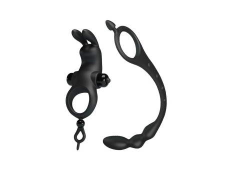 Anillo Vibrador con Cadena Anal Desmontable