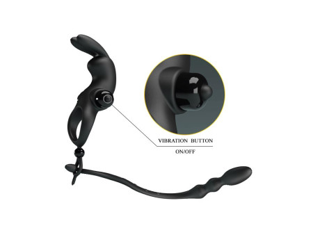 Anillo Vibrador con Cadena Anal Desmontable