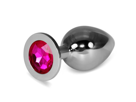 Plug Anal Metal RoseBud Classic con Joya Fuchsia Talla L