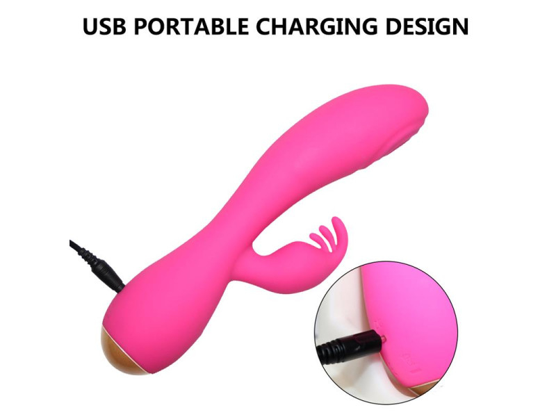 Conejito Vibrador Magic Stick con Pulsacion Fucsia