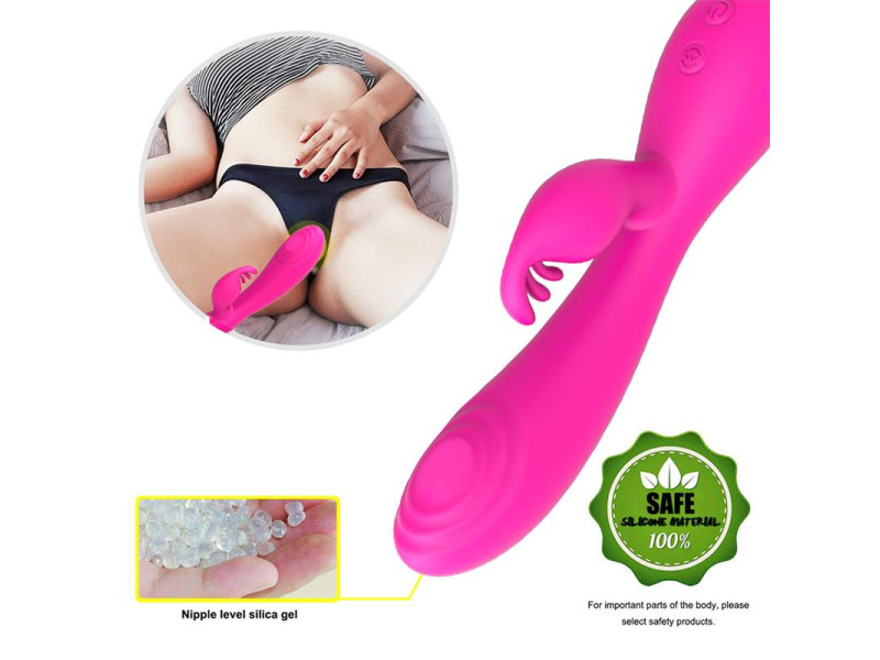 Conejito Vibrador Magic Stick con Pulsacion Fucsia