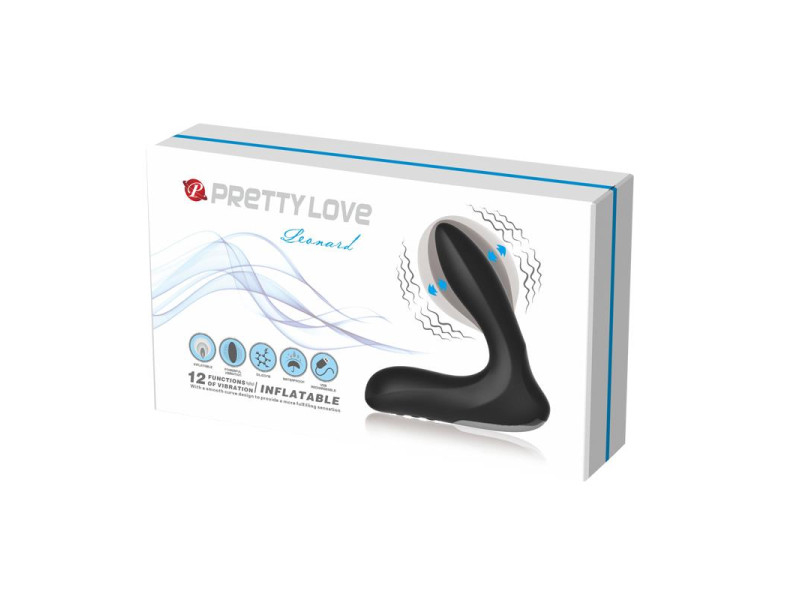 Estimlador Anal Inflable Leonard Silicona USB Negro