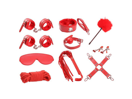 Set de Bondage 10 Piezas Rojo