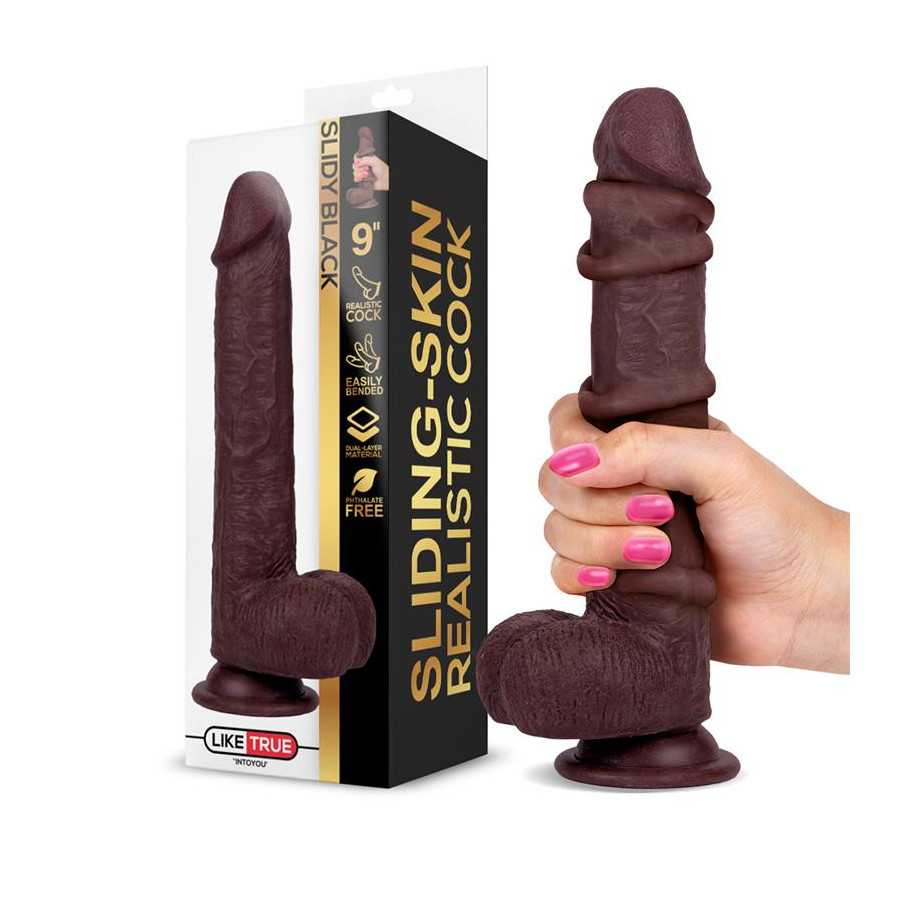 Slidy Dildo Realista Dual Layer Retractil y Orientable 9