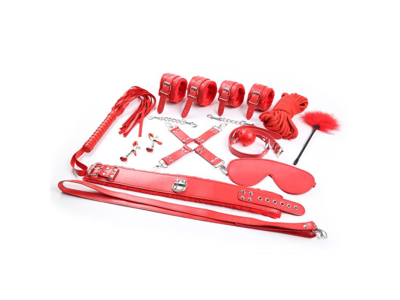 Set de Bondage 10 Piezas Rojo